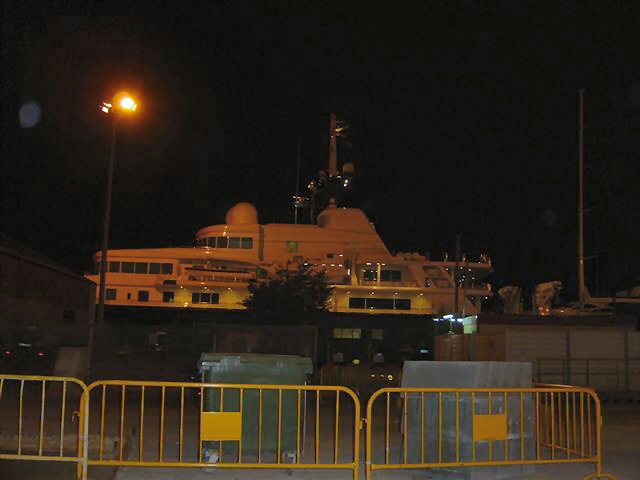 Abramovich's yacht - seen on the way home.