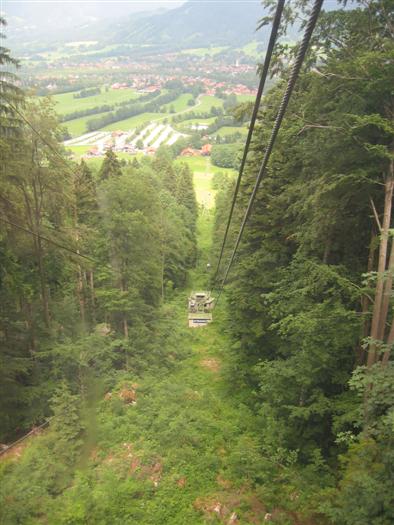 The cable car up.